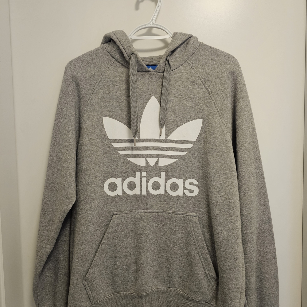 Adidas Men's Gray Trefoil Hoodie
